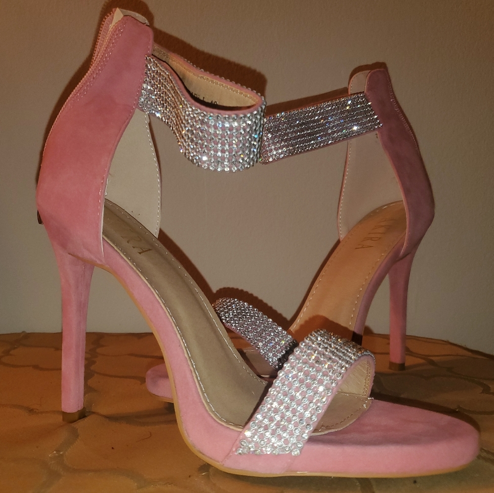 AKIRA Pink Strap Heels